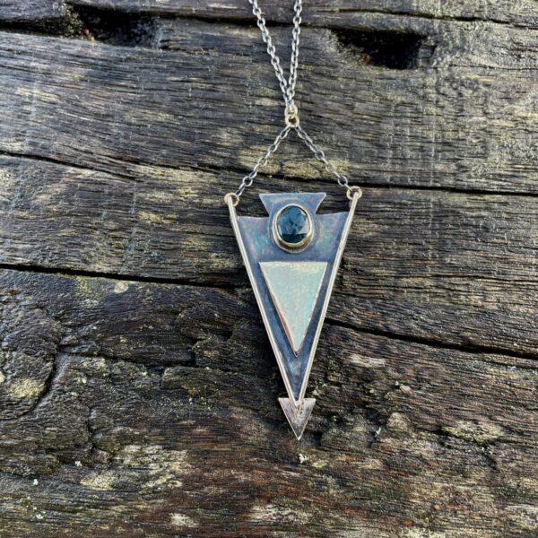 art deco-gold-silver-hammered-pendant-arrow-patina-pendant-sandrakernsjewellery art deco-gold-silver-hammered-pendant-arrow-patina-pendant-sandrakernsjewellery