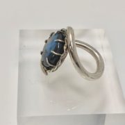 boulder opal-claw-swirl-ring-silver-side-sandrakernsjewellery