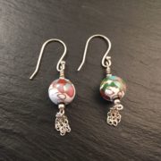 cloisonne-pink-drop-earring-2-sandrakernsjewellery