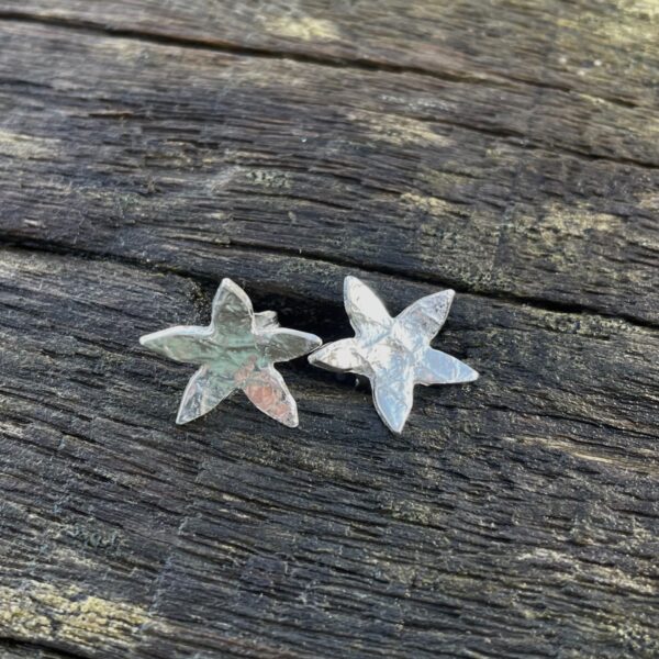 hammered-star-earrings-stud-sandrakernsjewellery