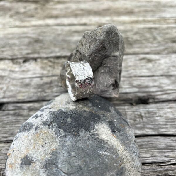 hammered-sterling silver-ring-sandrakernsjewellery