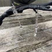odd-earrings-stick-drop-flower-spiral-silver-back-sandrakernsjewellery