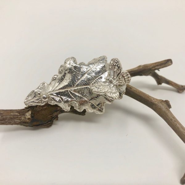 real oak leaf-silver-brooch-sandrakernsjewellery
