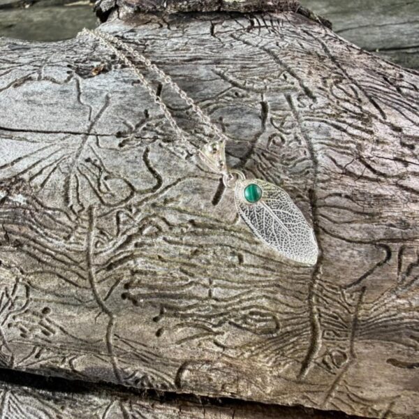 sage leaf-silver-malachite-real-back-sandrakernsjewellery sage leaf-silver-malachite-real-back-sandrakernsjewellery