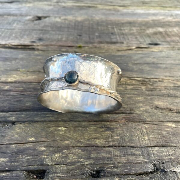 spinner-bangle-hammered-tigers eye-sterling silver-sandrakernsjewellery