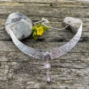 star ruby-collar-red-hammered-silver-sandrakernsjewellery